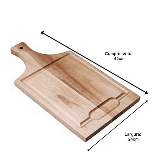Tabua Para Carne 45cm Comprimento Por 24cm Largura Em Madeira